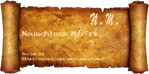Neuschloss Márk névjegykártya